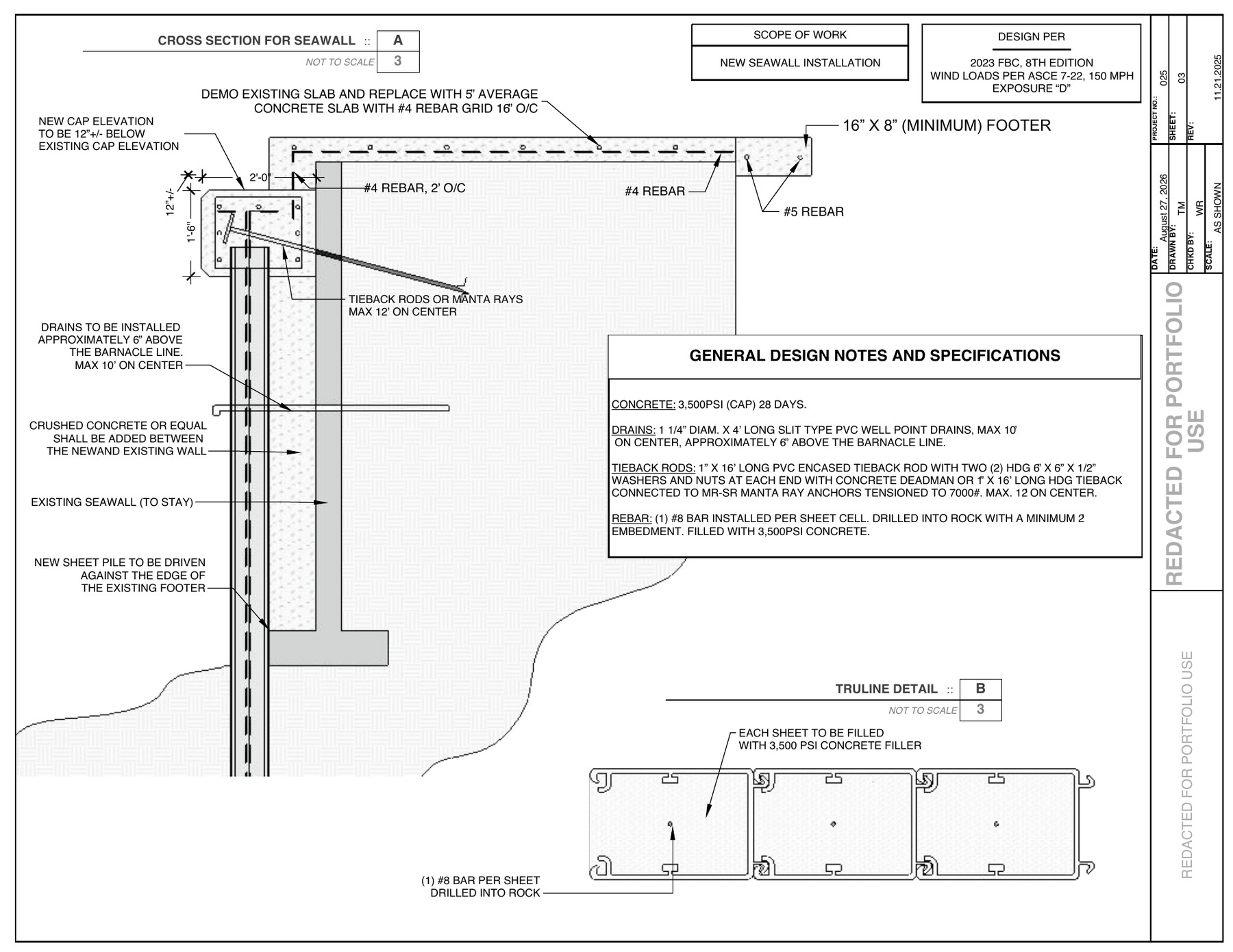 TruLine seawall detail