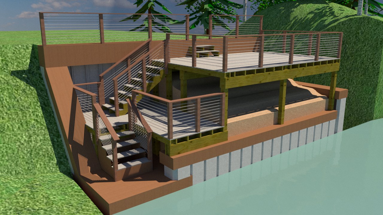 Terraced Waterfront Deck