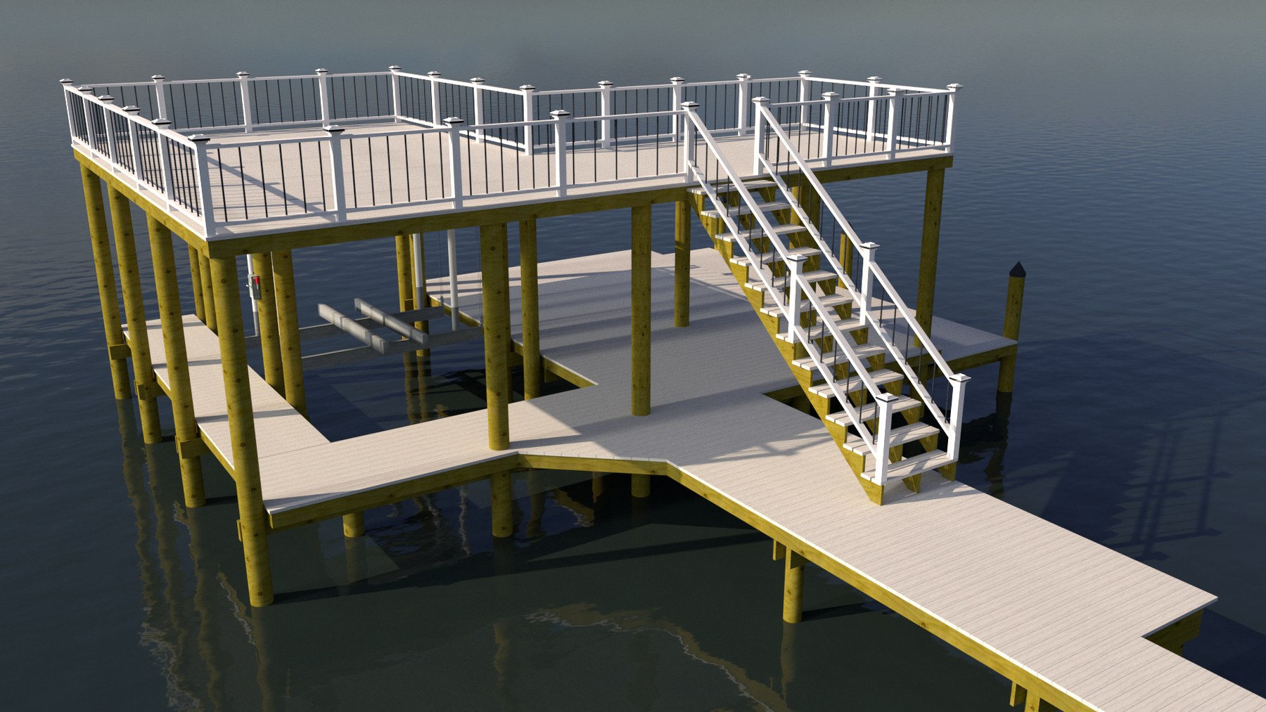 Two-level dock and upper deck visualization